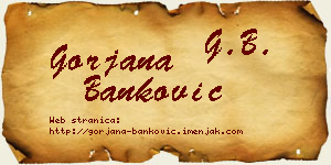 Gorjana Banković vizit kartica
